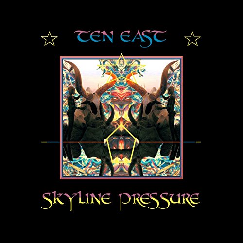 Album cover for Ten East’s “Skyline Pressure” with symmetrical, colorful artwork.
