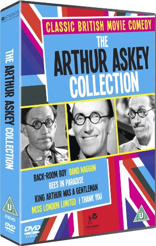 "The Arthur Askey Collection" DVD box with Union Jack design and black-and-white portraits.