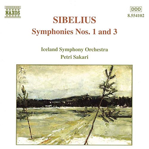 CD cover for Sibelius symphonies with a winter landscape painting.