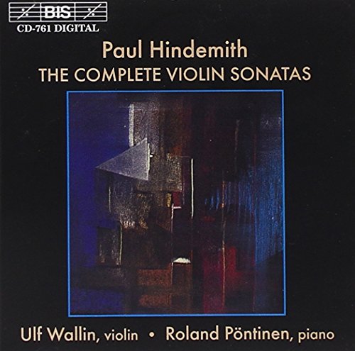 Black CD cover with abstract painting, featuring "Paul Hindemith" and "THE COMPLETE VIOLIN SONATAS".