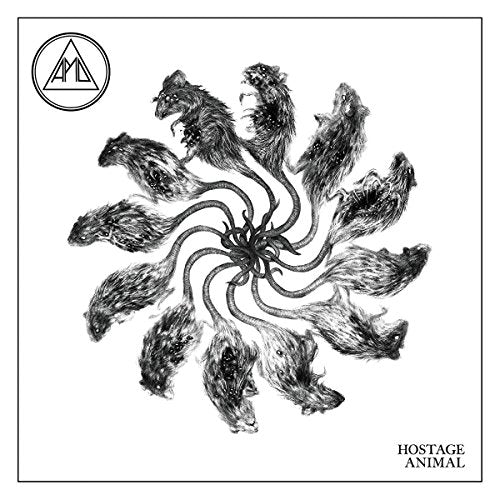 "Black and white vinyl album cover with illustration of pigs' heads on tentacles."