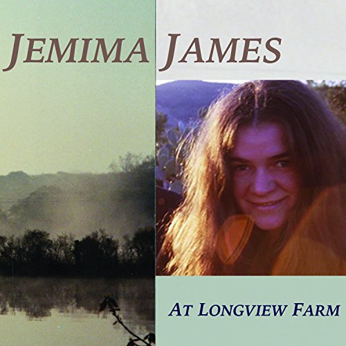 "CD cover with a woman's portrait and a serene landscape, titled 'Jemima James At Longview Farm'."