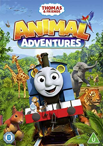 Thomas the Tank Engine with animals on a DVD cover.