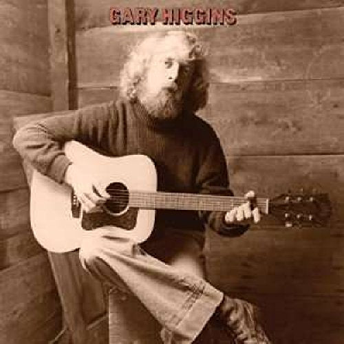 Sepia-toned album cover featuring Gary Higgins with an acoustic guitar.