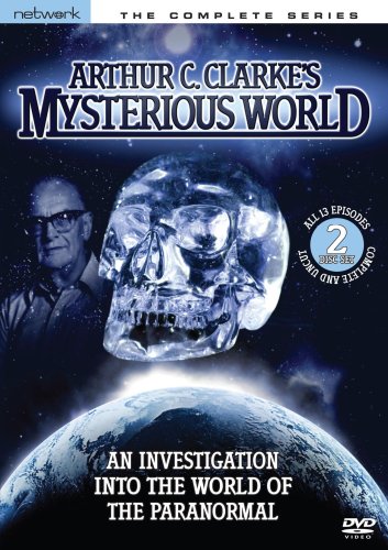 DVD cover for "Arthur C Clarke's Mysterious World" featuring a skull and Earth.