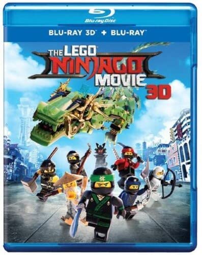 Blu-ray case for "The Lego Ninjago Movie" featuring Lego figures and vehicles.