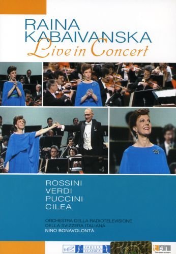 DVD cover featuring opera singer Raina Kabaivanska in concert with orchestra.