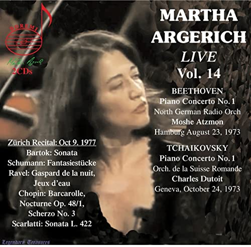 CD cover featuring pianist Martha Argerich in a black fur coat.