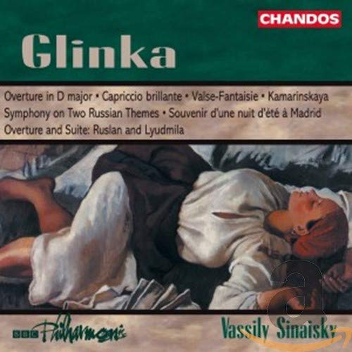 CD cover for Glinka orchestral works featuring a painting of a reclining person.
