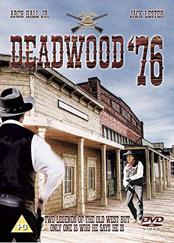 DVD cover for "Deadwood '76" featuring cowboys and a western town.