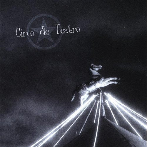 "CD cover with a black background, white lights, and a trapeze artist."