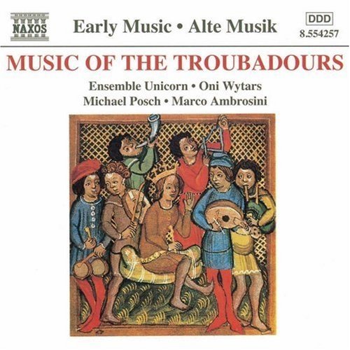 CD cover: Medieval musicians playing instruments, illuminated manuscript style.