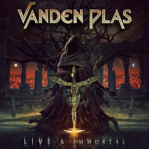 Album cover for Vanden Plas "Live & Immortal" featuring a hooded figure.