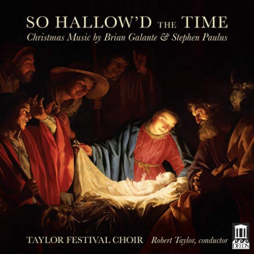 "CD cover featuring a Renaissance-style Nativity scene with 'So Hallow'd the Time' title."