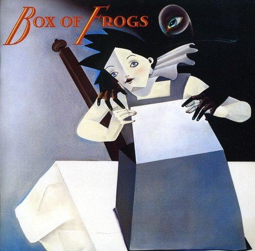 "Album cover art: surrealist illustration of a woman and a frog-like figure."
