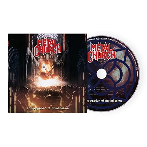 Metal Church "Congregation of Annihilation" CD with gothic cathedral artwork.