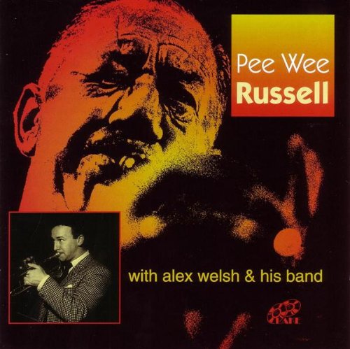 "Album cover featuring a large portrait of Pee Wee Russell and a smaller inset image."