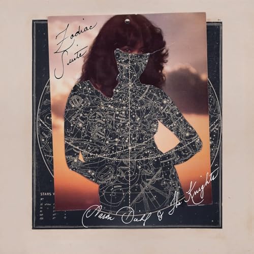 CD cover: woman in star-patterned garment, "Zodiac Suite" text, Aaron Diehl & The Knights.