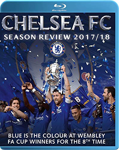 Chelsea FC Blu-ray cover featuring players celebrating with the FA Cup.