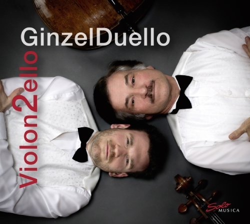 CD cover with two men in white shirts, black bow ties, and musical instruments.
