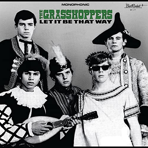 Black and white album cover featuring four young men in vintage clothing.