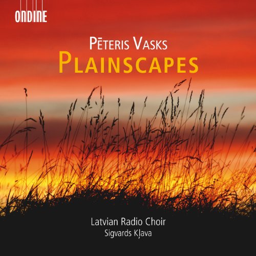 Album cover with grass silhouetted against a red and orange sunset background.