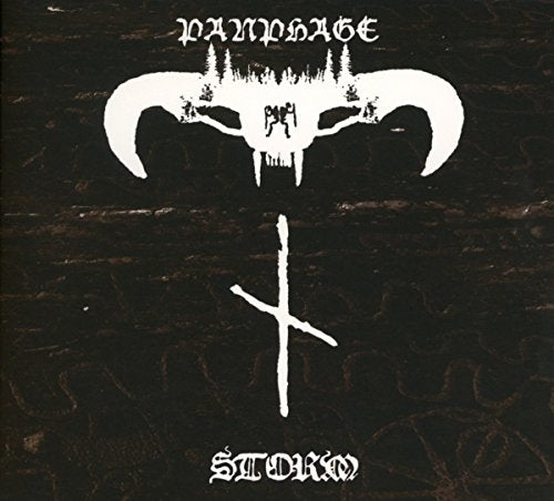 Panphage album cover: skull illustration with band name and "Storm" text.