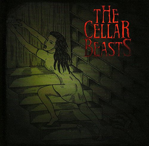 Green-toned illustration of a figure climbing stairs, album cover art.