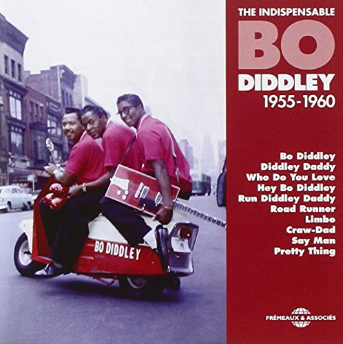 Bo Diddley 3CD set cover with a photo of him on a scooter.