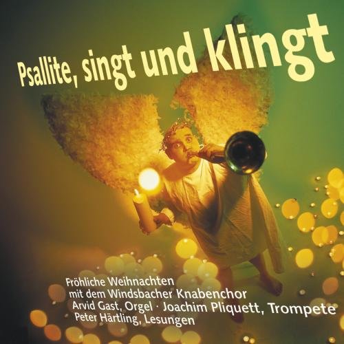 "CD cover featuring an angel blowing a trumpet surrounded by glowing lights."