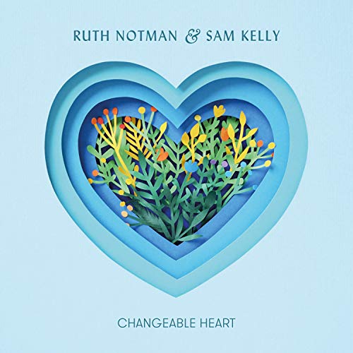 CD cover: paper-cut floral heart with blue layers, text “Changeable Heart”.