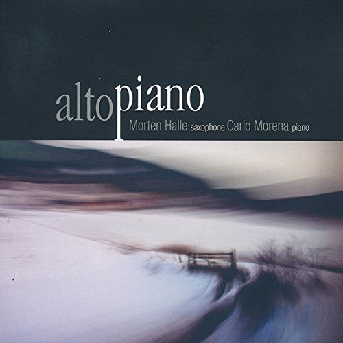 CD cover for “Alto Piano” featuring a snowy landscape and text.