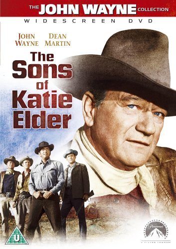 DVD cover featuring John Wayne and four men in cowboy attire.