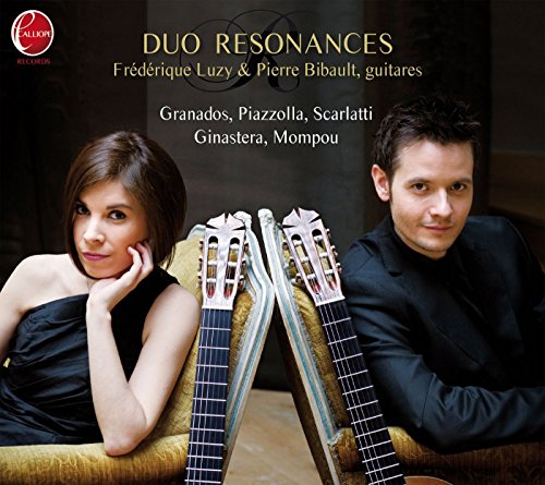 CD cover featuring two guitarists, Frederique Luzy and Pierre Bibaul.