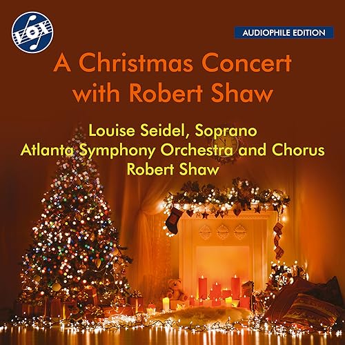 CD cover: Christmas tree, fireplace, and text announcing a concert.