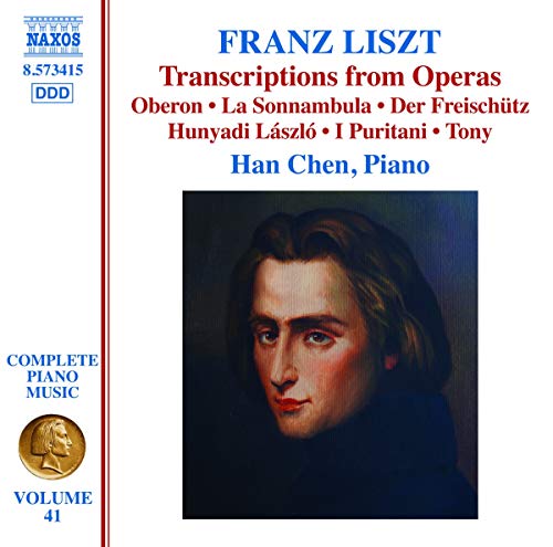 CD cover featuring a portrait of Franz Liszt and text details.