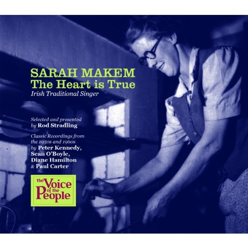CD cover with a blue-toned image of a woman working at a loom.