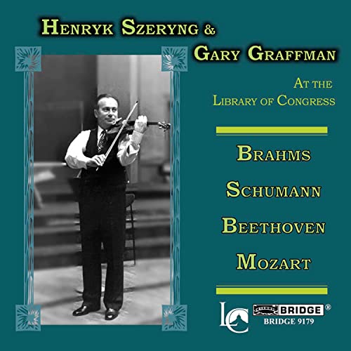 Violinist Henryk Szeryng in performance, album cover for classical music composers.