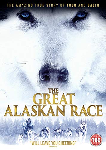 DVD cover for "The Great Alaskan Race" featuring a husky’s face.