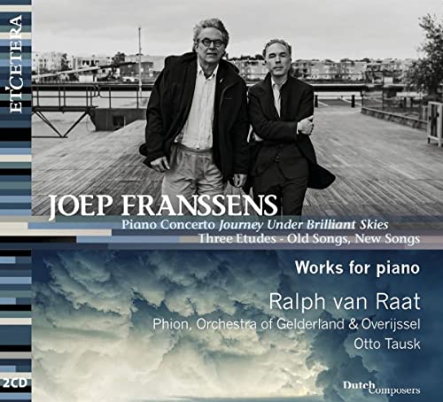 CD cover featuring two men and abstract cloud imagery, titled “Joep Franssens.”