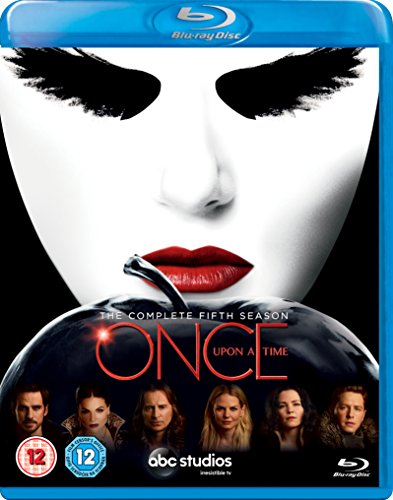 "Blu-ray case for 'Once Upon a Time' Season 5, featuring a woman's face."