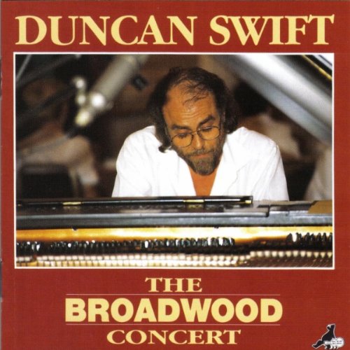 Red album cover with a man playing piano, titled "Duncan Swift - The Broadwood Concert".