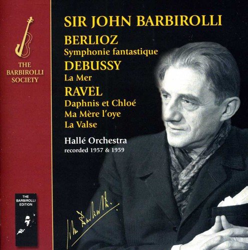 "CD cover with red stripe, yellow text, and black-and-white portrait of Sir John Barbirolli."