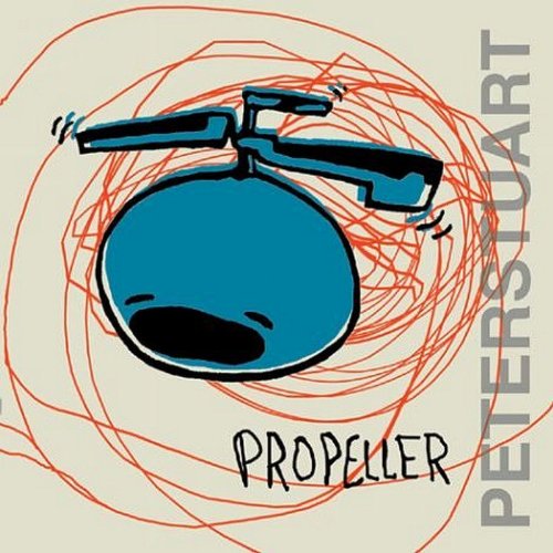 "Album cover with a cartoon propeller and red scribbles, titled 'Propeller' by Peter Stuart."
