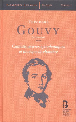 The alt text for the image is: "Orange CD cover with portrait of Théodore Gouvy."
