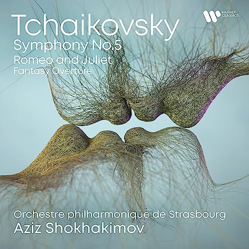 CD cover for Tchaikovsky’s Symphony No. 5, featuring abstract figures.