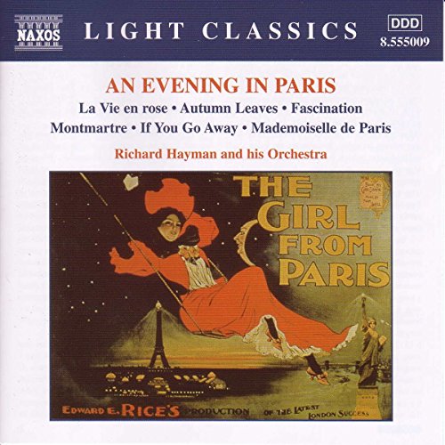 "CD cover with 'An Evening in Paris' title and vintage 'The Girl from Paris' poster."