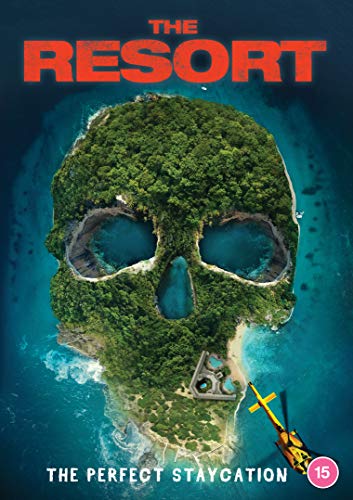DVD cover for "The Resort" featuring a skull-shaped tropical island.