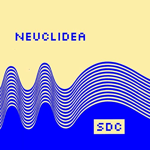 Vinyl record cover: blue and yellow abstract wave design, “NEUCLIDEA” text.