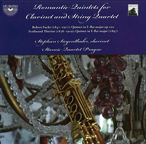CD cover featuring a clarinet and grapes against a chandelier backdrop.